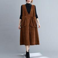 Helly Kongddang Loose Fit Corduroy Dress Braun/L(55) gray