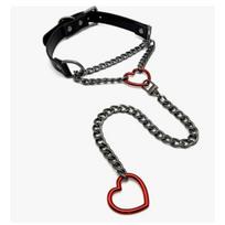 European and American Lasso Heart Necklace O-ring Sliding Chain Necklace, Hip-hop Punk Rock Stainless Steel Necklace.