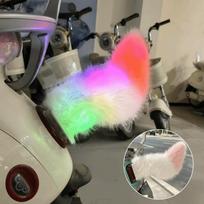 Colorful Lights LED Electric Car Tail Collision Protection Fluffy Tail Accessory  Vehicle Accessory