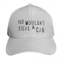 You Wouldnt Steal a Car Baseball Cap Snapback Flat Bill Strapback Dad Hat Six Panel Structured Crown white