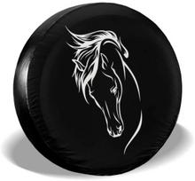 Horse Head Spare Tire Cover Waterproof Dust-Proof UV Sun Wheel Tire Cover Fit for Car,Trailer,  15 Inch 15inch