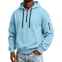 Men's Hooded Sweatshirt with Sleeve Zipper Pocket Casual Pullover for Daily Wear XXXXXL