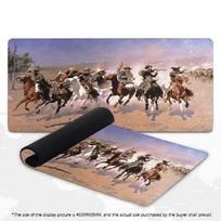 Vintage Western Cowboy Mouse Pad Large XXL Desk Mat Keyboard Oil Painting Desk Mats Non-Slip Rubber Office Gaming Accessories 600x300x2mm