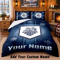 Preston North End Pattern Bedding 3Pcs Set Custom Name, Bed Sheet And Pillowcases For Home Bedroom 135cmx200cm