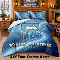 Preston North End Pattern Bedding 3Pcs Set Custom Name, Bed Sheet And Pillowcases For Home Bedroom 135cmx200cm
