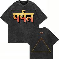 100% Cotton Vintage Washed Gorillaz The Mountain tour T Shirt Fashion Men/Women Aesthetic Retro Oversized Loose Acid Was 1456 M black