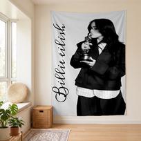 Billie Eilish (14) Sieninė gobelenas Stilingas sienos kabinamas elementas miegamajam, svetainei, bendrabučiui Graži dovana šeimai ir draugams 130cmx150cm