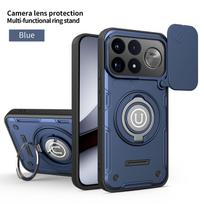 Xiaomi POCO F9 Ultra 5G Phone Case with AITO Lens Protector, Anti-Drop, Finger Ring, and Rotating Stand. Xiaomi POCO F9 ULTRA 5G karališkos mėlynos spalvos