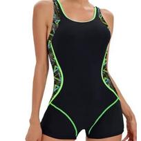 Women S One Piece Printed Slimming Competitive Sports Swimming Suit 4XL
