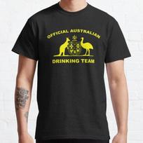 AUSTRALIAN DRINKING TEAM Design Classic T-Shirt S-3XL 130 black