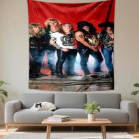 Tapestry Guns N Roses Band Red Backdrop Smoke Photo Rock Poster Wall Art for Bedroom 100x150cm(39x59in)