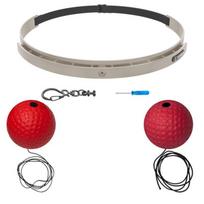 Headband Boxing Reflex Ball Speed Reaction Training Kids Adults Stress Relief Home Gym Silicone Headband, Red Soft Ball, Red Hard Ball