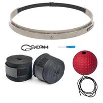 Headband Boxing Reflex Ball Speed Reaction Training Kids Adults Stress Relief Home Gym Silicone Headband, Red Hard Ball, Black Strap