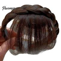 Women Fringe Headband Wig Realistic No Odor Braided Curled Hairpiece Decorative Natural Fake Hair Bangs Accessories Hoop