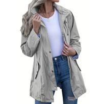 Women's Waterproof Slim Fit Windbreaker Windproof Outdoor Jacket M gray