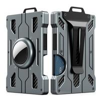 Men's RFID-Blocking Aluminum Card Holder & Transparent ID Wallet