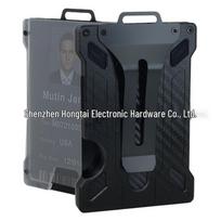 Men's RFID-Blocking Aluminum Card Holder & Transparent ID Wallet