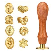 8/10/12Pcs Retro Wax Seal Stamp Head Kit Creative Brass Heads Wax Seal Kit  Gifts Wrap Set 2