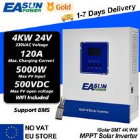 EASUN POWER MPPT hibridinis saulės keitiklis 6.2KW 48V 4KW 24V 2KW 12V autonominis grynos sinusinės bangos 220V 230V 120A 80A įkroviklis su Wifi