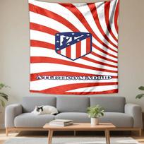 Atletico Madrid logo red white stripes design Patterned tapestry for bedroom and living room home decor sofas 100x150cm(39x59in)