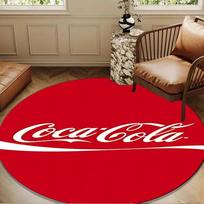 1PC Coca Abstract Art Round Rug for Livingroom,Bedroom, Palyroom, Chair Rug, Area rug, Circle Carpet, Large Size Fan Christmas gift 80cmx80cm brown