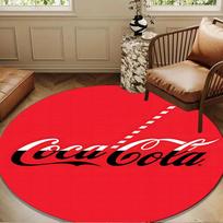 1PC Coca Abstract Art Round Rug for Livingroom,Bedroom, Palyroom, Chair Rug, Area rug, Circle Carpet, Large Size Fan Christmas gift 100cmx100cm