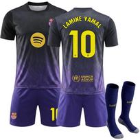 Paaugliams Vaikams Suaugusiems Futbolo Aprangos 2026-27 Barça Išvykos #10 LAMINE YAMAL Sportinis Treniruočių Džersio Rinkinys su Kojinėmis 28