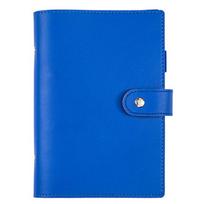 Refillable A5/A6 Binder Notebook Cover PU Leather Journal Agenda Planner Cover  Women Royal Blue-A5
