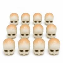 12PCS Gothic Halloween Doll Heads Delicate Creepy Ornament Prank Scary Doll  Costume 12 PCS
