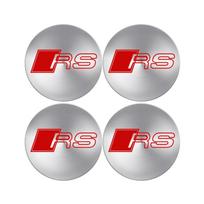 4 vnt. Metaliniai lipdukai ratų stebulės centrui, automobilio aksesuarai Audi A1 A2 A3 A4 A5 A6 A7 A8 Q1 Q2 Q3 Q4 Q5 Q6 Q7 Q8 TT B8 C6 B9