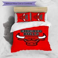 3pcs Chicago Bulls Design Cover Set - HD Printed Bedding with 1 Cover and 2 Pillowcases - Perfect for Home and Dorm Decor 140cmx210cm