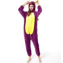 Cozy Purple Dragon Unisex Adult Animal Onesie Pajamas For Ultimate Comfort For Adult,M yellow