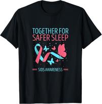 Safer Sleep Sids Awareness Blue Ribbon Butterfly T-Shirt XXL pink
