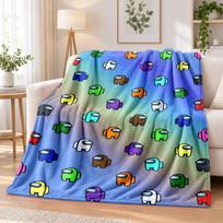 Among Us Flannel Throw Blanket Soft Warm Cozy For Sofa Bed Indoor Home Bedroom Use 100cmx150cm