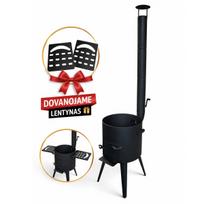 Krosnelė kazanui 8-10L / skersmuo 33cm / plienas 3mm / 2 lentynos dovanų