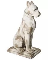 Sodo skulptūra CAPALBIO, šuo, 81 cm, smėlio spalvos