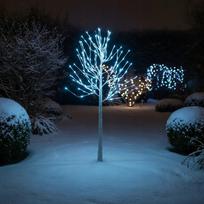 Šviečiantis dekoratyvinis kalėdinis LED beržas, 150 cm, šaltai baltos lemputės