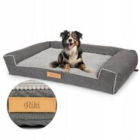 DOGESTE XXL šunų guolis-sofa, velvetinis, pilkas, su nemokamu personalizavimu, 118 × 78 cm