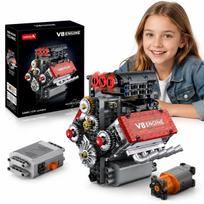 Mould King 10088 konstrukcinės kaladėlės – atmosferinis V8 aštuonių cilindrų variklis
