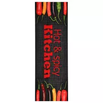 Virtuvės kilimėlis, 60x180cm, plaunamas, su užrašu Hot & Spicy