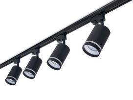 "Steka" žiedų rinkinys LED bėginis šviestuvas GU10 x4 + šynos 2 m - Juoda
