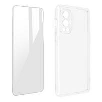 „OnePlus Nord 2 Case“ minkšta silikoninė grūdinto stiklo plėvelė 9H skaidri