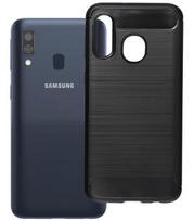 Juodas dėklas Samsung Galaxy A40 telefonui "Carbon 2.0"