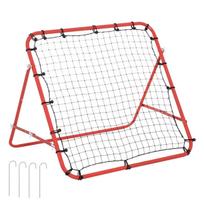 Futbolo rebounder tinklas 96x80x96 cm, kampas reguliuojamas, raudonas-juodas