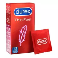 Durex Thin Feel plonas prezervatyvas, skaidrus, 12 vnt.