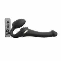 Strap-On-Me Multi Orgasm vibruojantis dildo, juodas, S