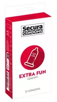 Secura Extra Fun rumbuotas prezervatyvas, 52 mm, 12 vnt.