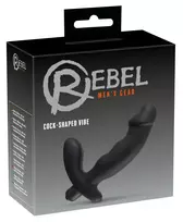 Rebel prostatos masažuoklis su tarpvietės stimuliatoriumi, juodas, 15 cm