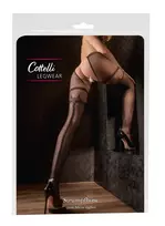 Cottelli tinklinės pėdkelnės su keliaraiščiu, atviru tarpkoju, juodos, L/XL