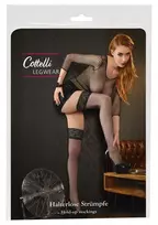 Cottelli tinklinės kojinės su nėrinių juosta, juodos, dydis 8